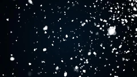 Many snowflakes randomly slow falling in the air. Computer generated 3d Stock Illustration