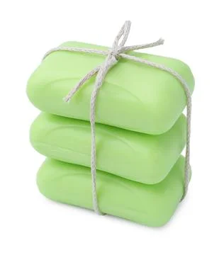 Many soap bars isolated on white. Personal hygiene 写真素材