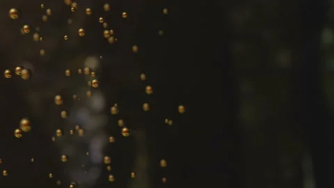 Many soapbubbles fly up on dark background 4K 3D animation Stock Footage 205223720