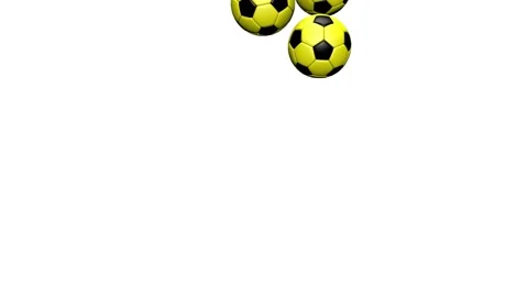 Many Soccer Balls Falling On White Background Stock Footage 135822882