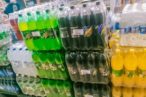 Many soft drinks Stock Photos