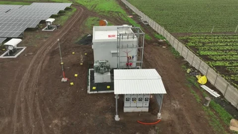 Many solar penal in array in solar farm produce electricity and absorbing Stockbeeldmateriaal 343073866