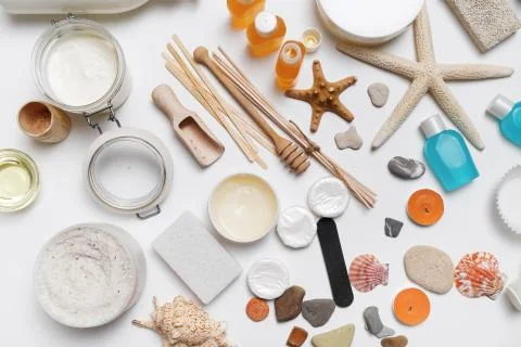 Many spa products Stock Photos
