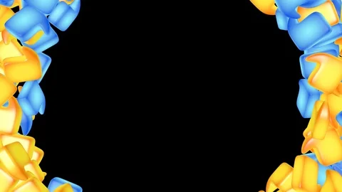 Many speech symbols on black background. Stock Footage 119392425