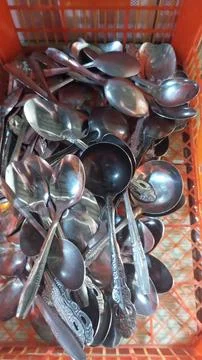 Many spoons Stock Photos