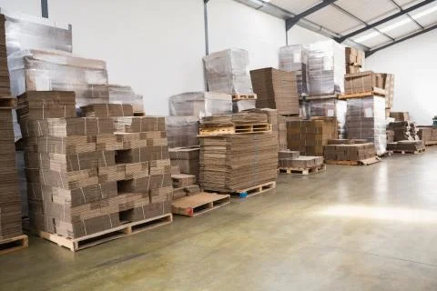 Many stack of cardboard boxes 写真素材