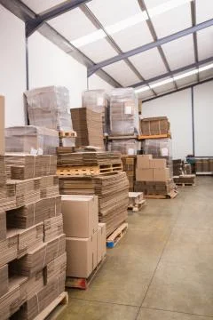 Many stack of cardboard boxes Foto stock