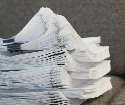 Many stack of document on sofa at office Stock Photos