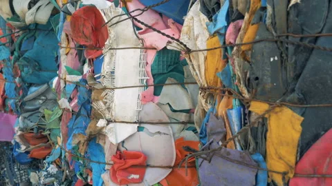 Many stacks of plastic garbage, close up. Stock Footage 99082496