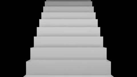 Many stairs, 3d rendering backdrop with staircases, computer generated Illustrazione stock