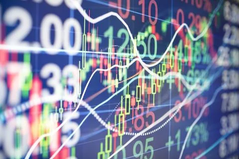 Many stock market data on computer screen Stock Illustration