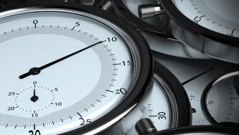 Many stopwatches concept of time Stock Illustration