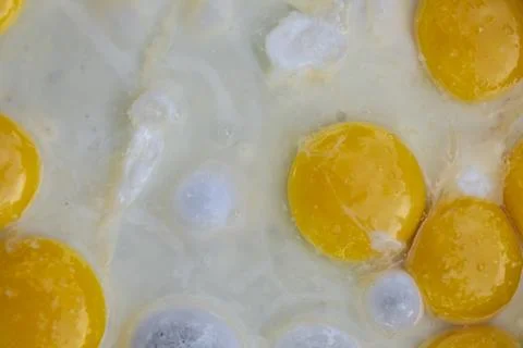 Many Sunny-Side Up Fried Eggs Closer UP Stock Photos