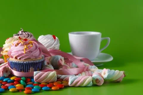 Many sweets with copytext Stock Photos