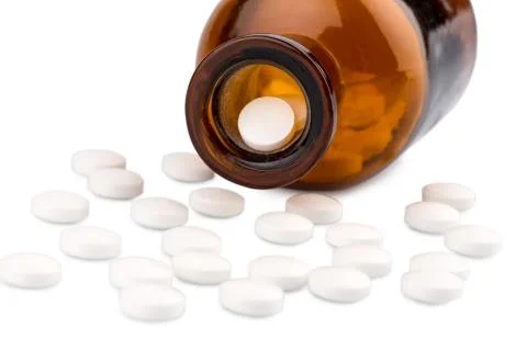 Many tablets with container Stock Photos