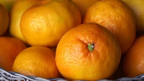 Many tangerines close-up with a moving camera Vídeo Stock 166560420