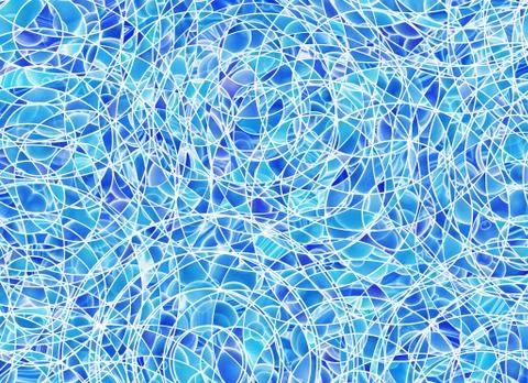 Many tangled lines on blue backgrounds Illustrazione stock