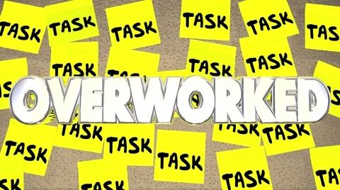 Many Tasks Overworked Job Worker Employee Stress Sticky Notes Stock Footage 61115636