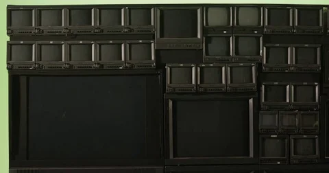 Many Television Sizes Stacked Stock Footage 73060266