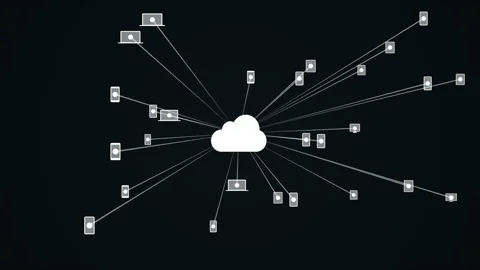 Many things are connected to cloud Stock Footage 190034048