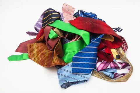 Many ties on white background Foto stock
