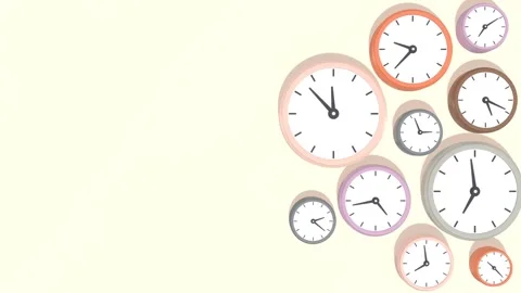 Many Time Lapse Clock Animation With Copy Space. Stock Footage 293182682