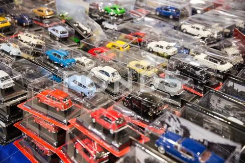 Many Toy Cars Colored Closed In Transparent Packaging