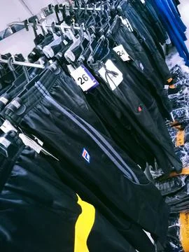 Many track pants Stock Photos