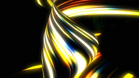 Many twisting glow lines, abstract computer generated backdrop, 3D render Stock Footage 87910541