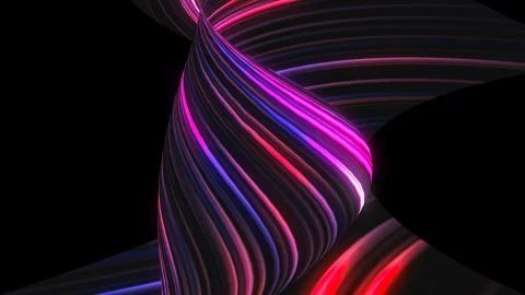 Many twisting glow lines, abstract computer generated backdrop, 3D render Stock Illustration