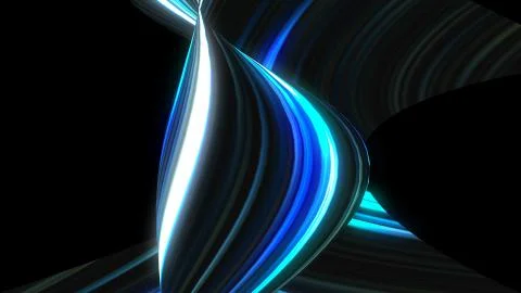Many twisting glow lines, abstract computer generated backdrop, 3D render Illustrazione stock