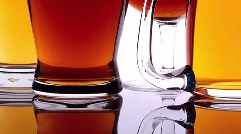 Many Types of Beer in Varied Glasses Stock Footage 8574146