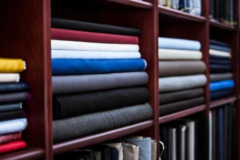 Many types of fine cloth Stock Photos