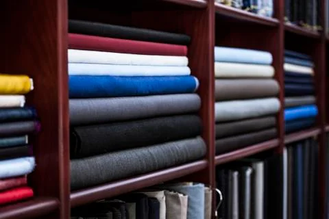 Many types of fine cloth Stock Photos