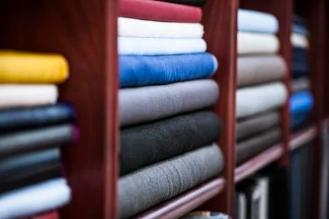 Many types of fine cloth Stock Photos