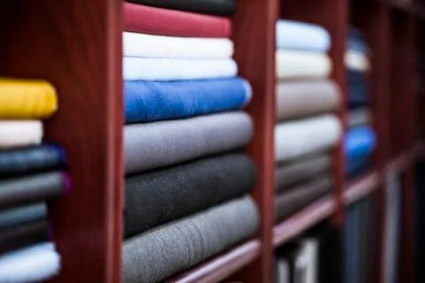 Many types of fine cloth Stock Photos