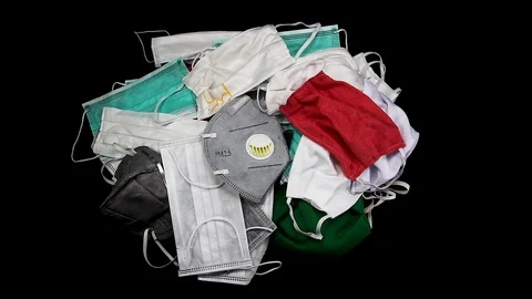 Many types of mask to be picked up and used up. Video stock 127223572