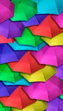 Many umbrellas Stock Photos