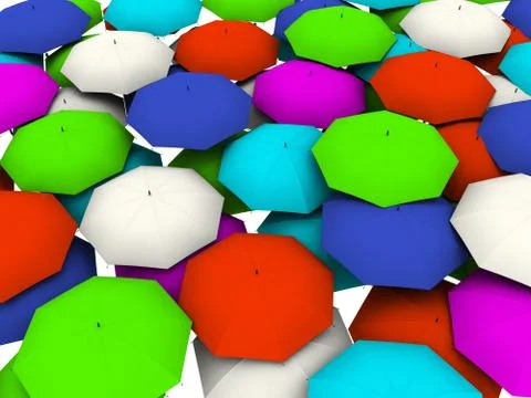 Many umbrellas 写真素材