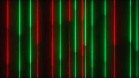Many vertical neon lighting lines, abstract computer generated backdrop, 3D Illustrazione stock