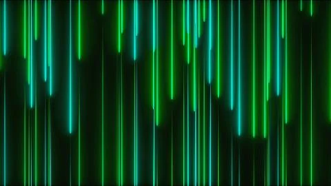 Many vertical neon lighting lines, abstract computer generated backdrop, 3D Illustrazione stock
