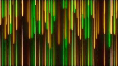Many vertical neon lighting lines, abstract computer generated backdrop, 3D Illustrazione stock