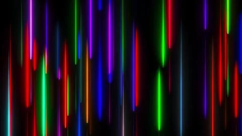 Many vertical neon lighting lines, abstract computer generated backdrop, 3D Illustrazione stock