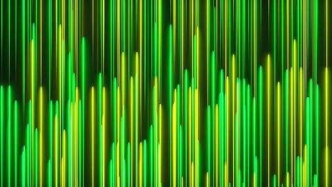 Many vertical neon lighting lines, abstract computer generated backdrop, 3D Illustrazione stock