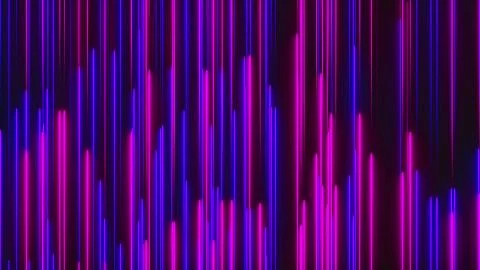 Many vertical neon lighting lines, abstract computer generated backdrop, 3D Illustrazione stock