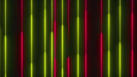 Many vertical neon lighting lines, abstract computer generated backdrop, 3D Illustrazione stock