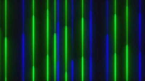 Many vertical neon lighting lines, abstract computer generated backdrop, 3D Illustrazione stock