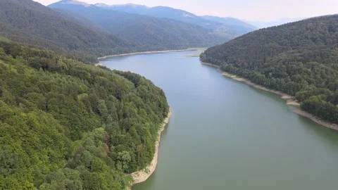 Many views between the mountains in the Carpathians view from the drone 4k Stock Footage 138863267
