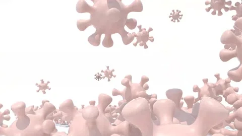 Many virus cartoon fall on a white background Stock Footage 140801680