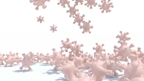 Many virus cartoon fall on a white background Stock Footage 140814448